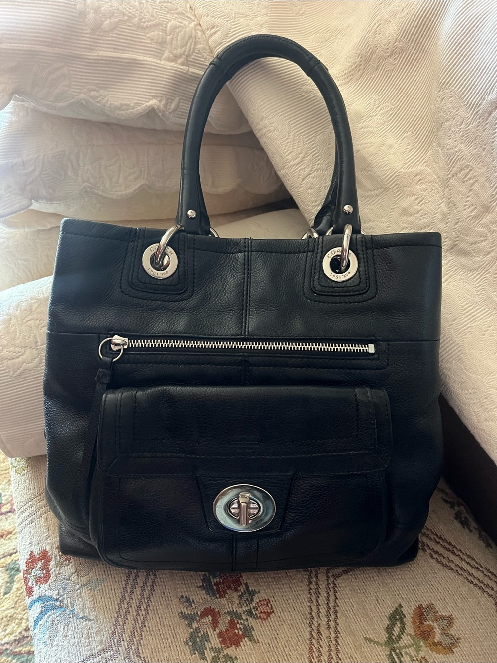 Black Leather Coach Bag